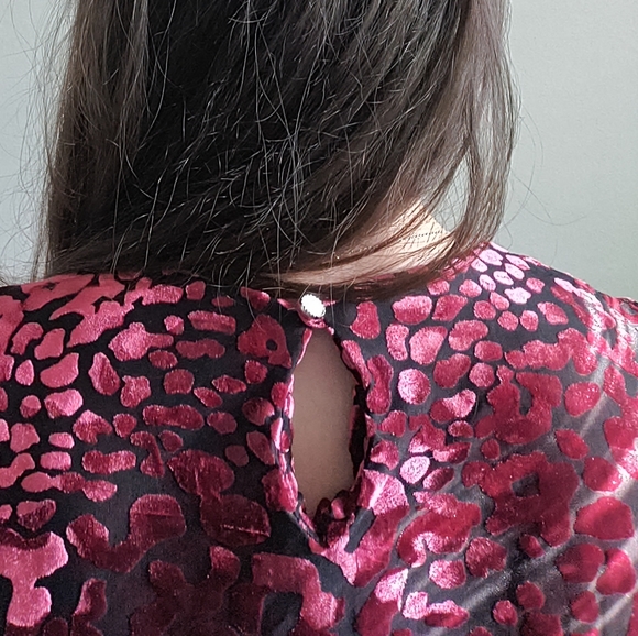 Red velvet statement crop top - Picture 4 of 4